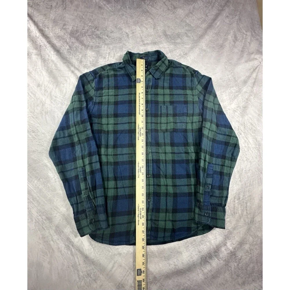 J.Crew Flannel Shirt Mens Large Plaid Slim Fit Cotton Long Sleeve Button Down